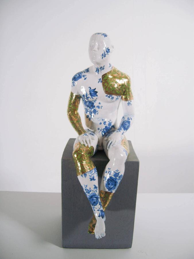 Seated Male Nude by Pierre Williams | Contemporary Sculpture for sale at The Biscuit Factory Newcastle 