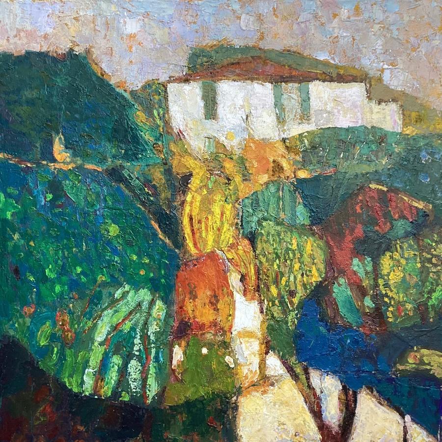 Menorcan House by Anthony Marshall | Contemporary Painting for sale at The Biscuit Factory Newcastle 