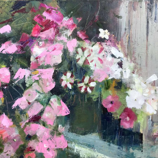 Petunias II by Sandra Haney | Contemporary Landscape Painting for sale at The Biscuit Factory Newcastle 