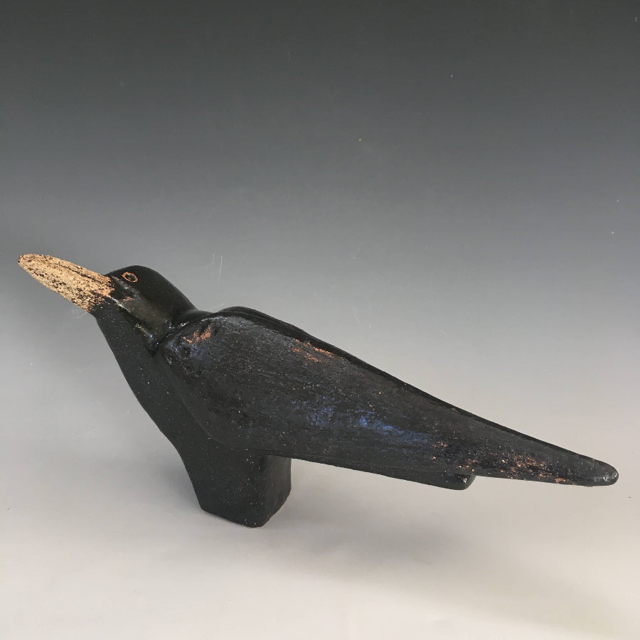 Rook II by Stephanie Cunningham | Original handmade ceramic bird sculpture available at The Biscuit Factory Gallery 