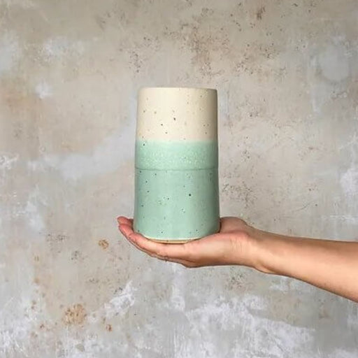 Sea Foam Tall Vase by Emily Doran | Original ceramic vessels for sale at The Biscuit Factory Newcastle 