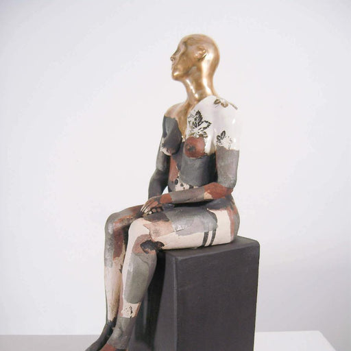 Seated Female Nude on Plinth II by Pierre Williams | Original Ceramics Sculpture for sale at The Biscuit Factory 