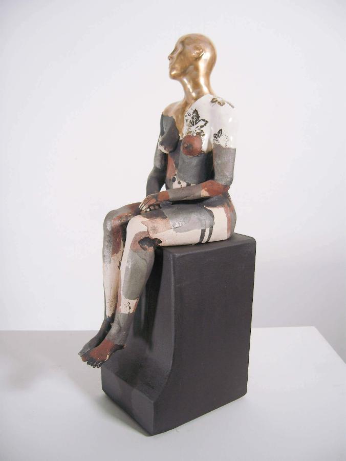 Seated Female Nude on Plinth II by Pierre Williams | Original Ceramics Sculpture for sale at The Biscuit Factory 