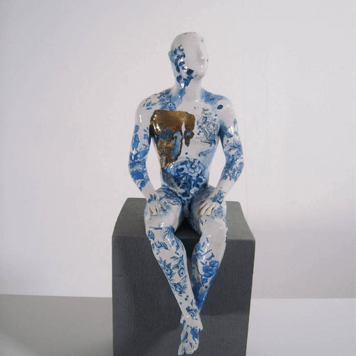 Seated Male Nude by Pierre Williams | Contemporary Ceramics for sale at The Biscuit Factory 