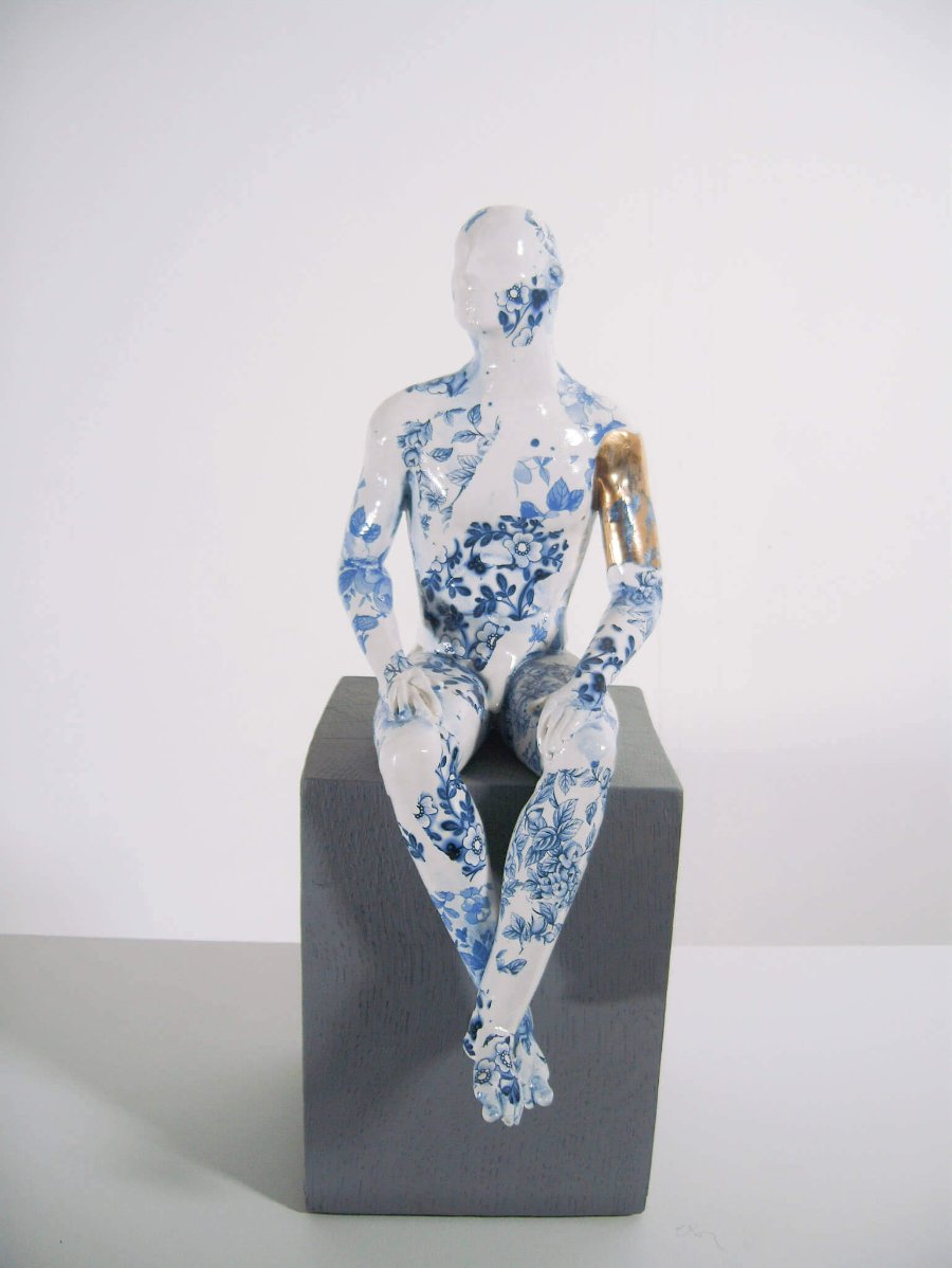 Seated Male Nude by Pierre Williams | Contemporary Sculpture available at The Biscuit Factory Newcastle 