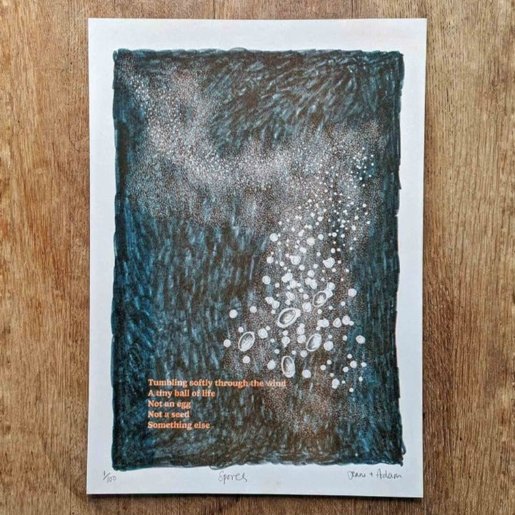 Spores by The Illusrated Lab | Limited edition Risograph print for sale at The Biscuit Factory 