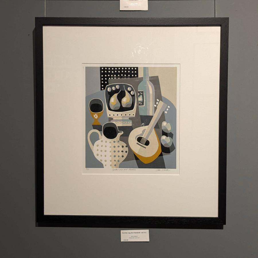 Spotted Jug and Mandolin by Jane Walker | Limited Edition Print for sale at The Biscuit Factory Newcastle 