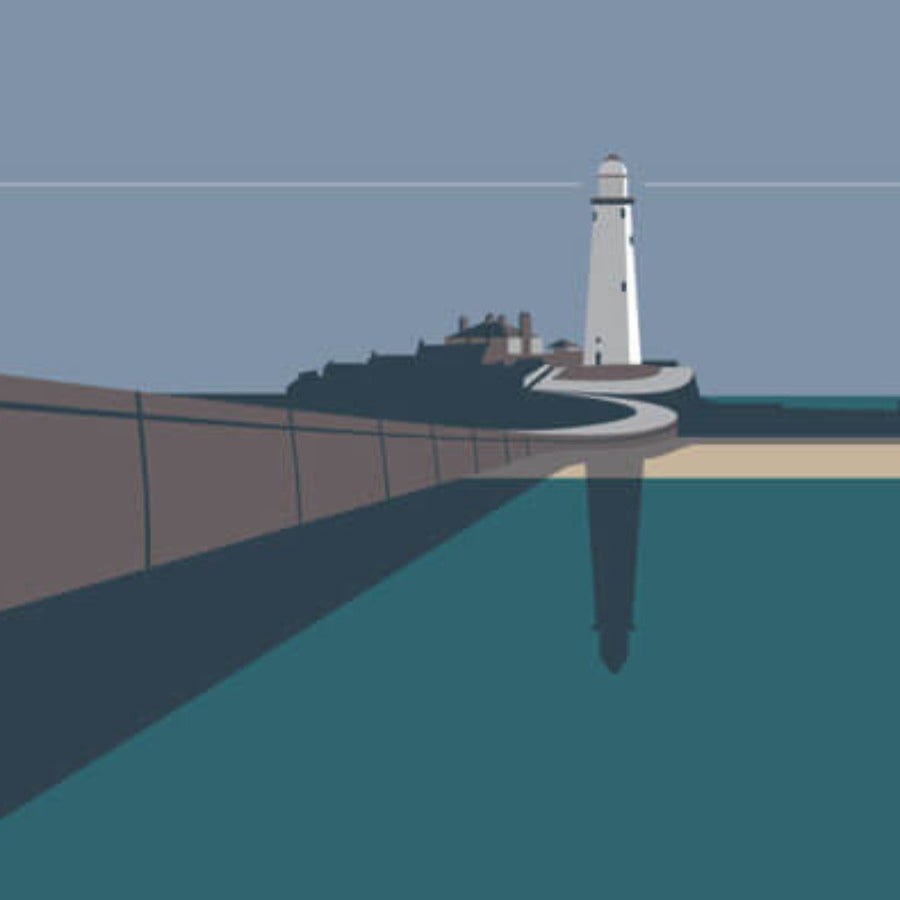 St Mary's Lighthouse by Ian Mitchell | Limited edition Giclée Print for sale at The Biscuit Factory Newcastle 