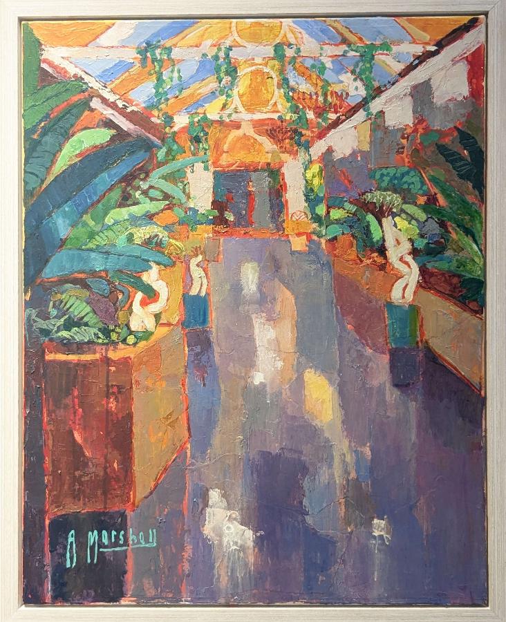 The Garden Room by Anthony Marshall | Contemporary Expressive painting of the Garden Room at The Biscuit Factory Newcastle