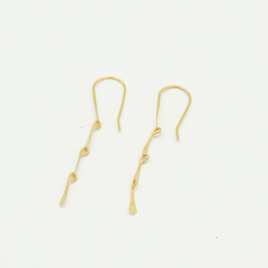 Trasus Earrings - Gold Vermeil by Eleanour Whitworth | Original Gold Jewellery for sale at The Biscuit Factory Newcastle 