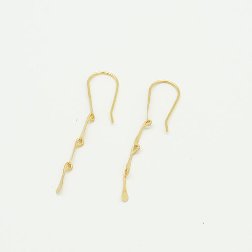 Trasus Earrings - Gold Vermeil by Eleanour Whitworth | Original Gold Jewellery for sale at The Biscuit Factory Newcastle 