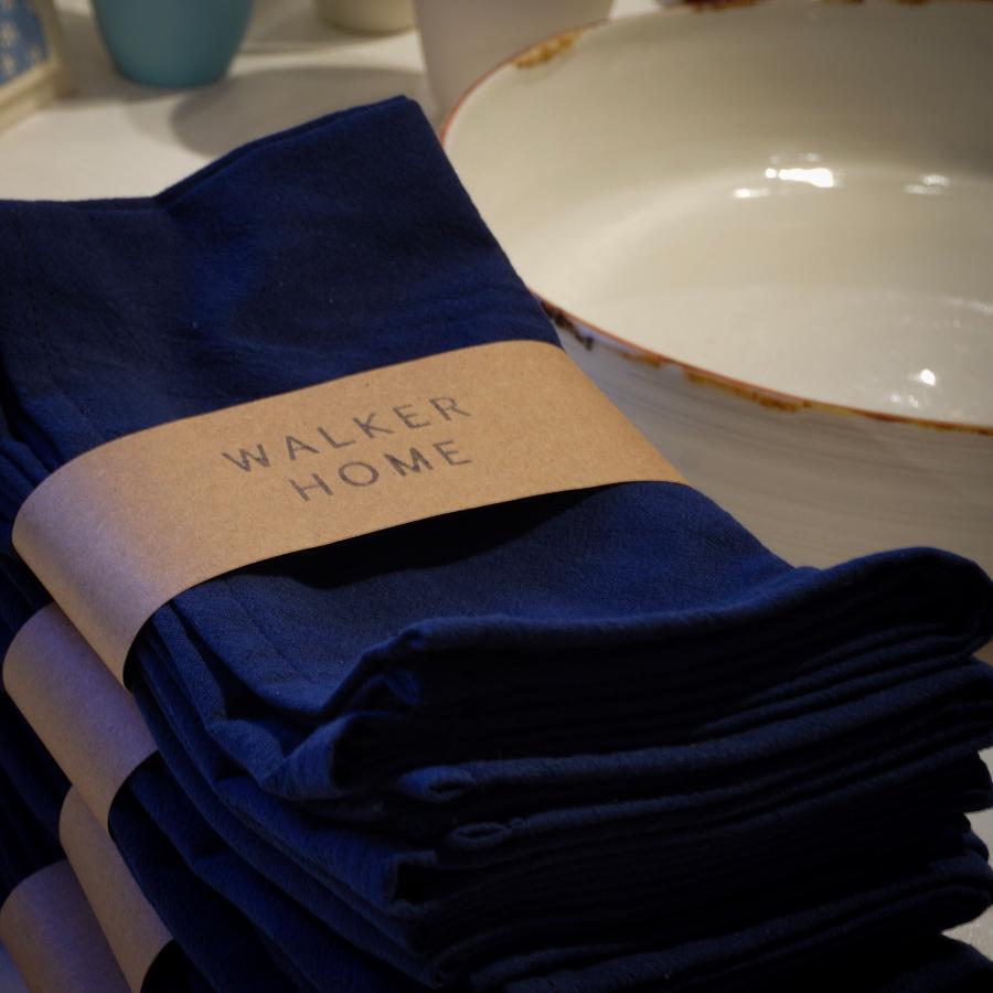 Washed Cotton Napkins Navy by Walker Homes | Original Handmade Napkins 