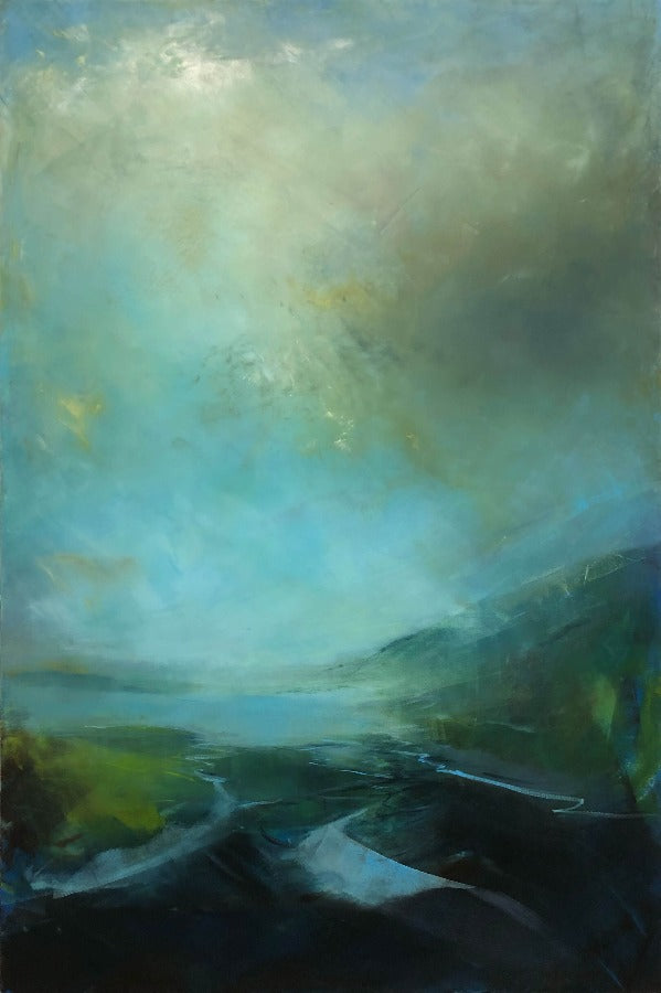 Waterlines by Paula Dunn | Contemporary Landscape painting for sale at The Biscuit Factory Newcastle