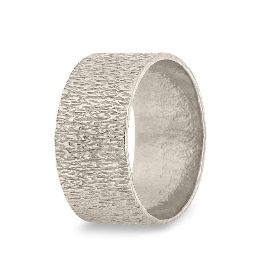 Large Stamped Ring Silver by Mim Best | Contemporary Jewellery for sale at The Biscuit Factory Newcastle 